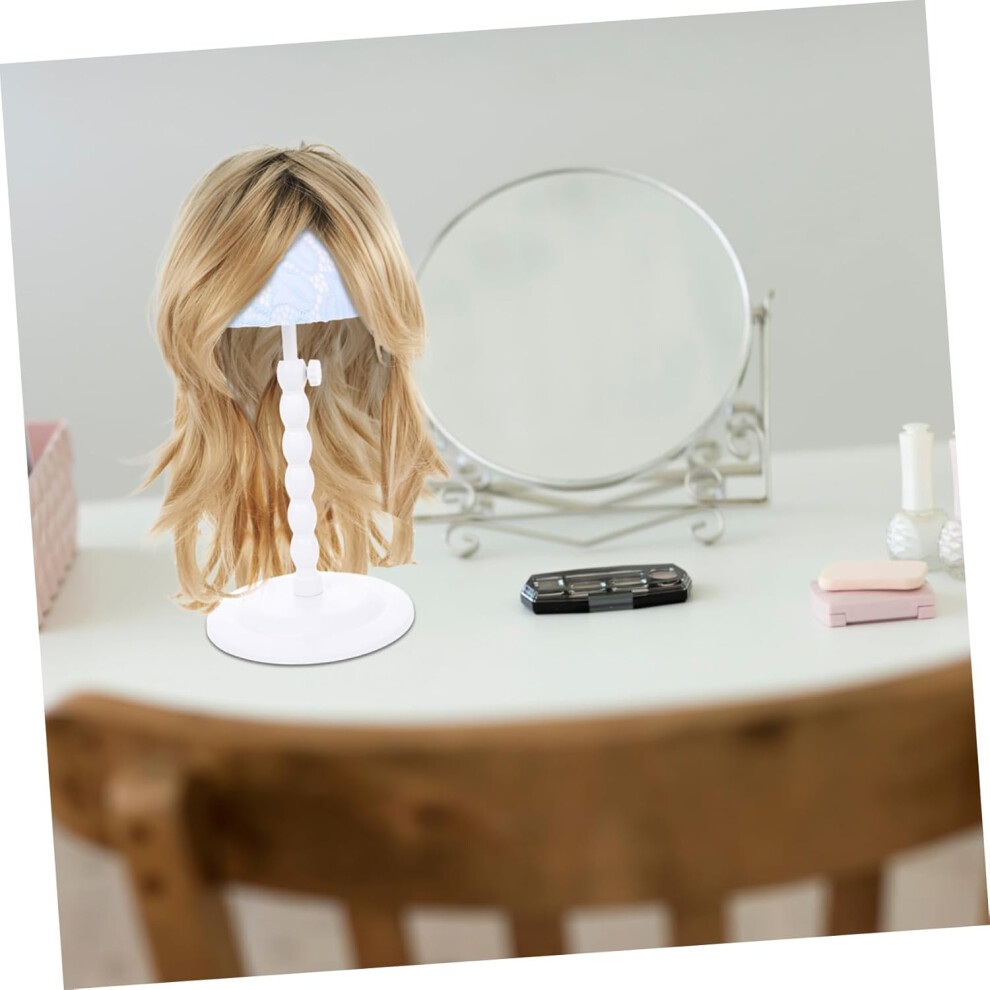 Hkhbjs Adjustable Wig Stand Stable Plastic Base And Fabric Cap, Portable Hat Display Rack For Home Use
