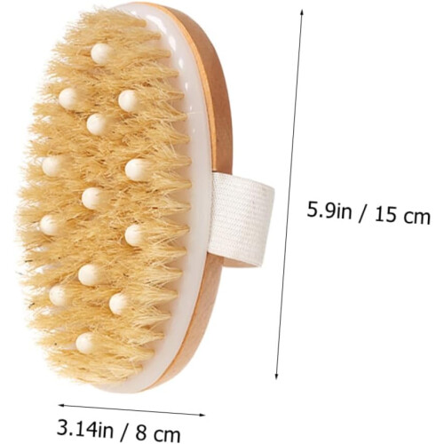 2pcs Boar Bristle Bath Brush Massage Function Practical for Bathroom Cleaning Body Brush and Shampoo Tool 1
