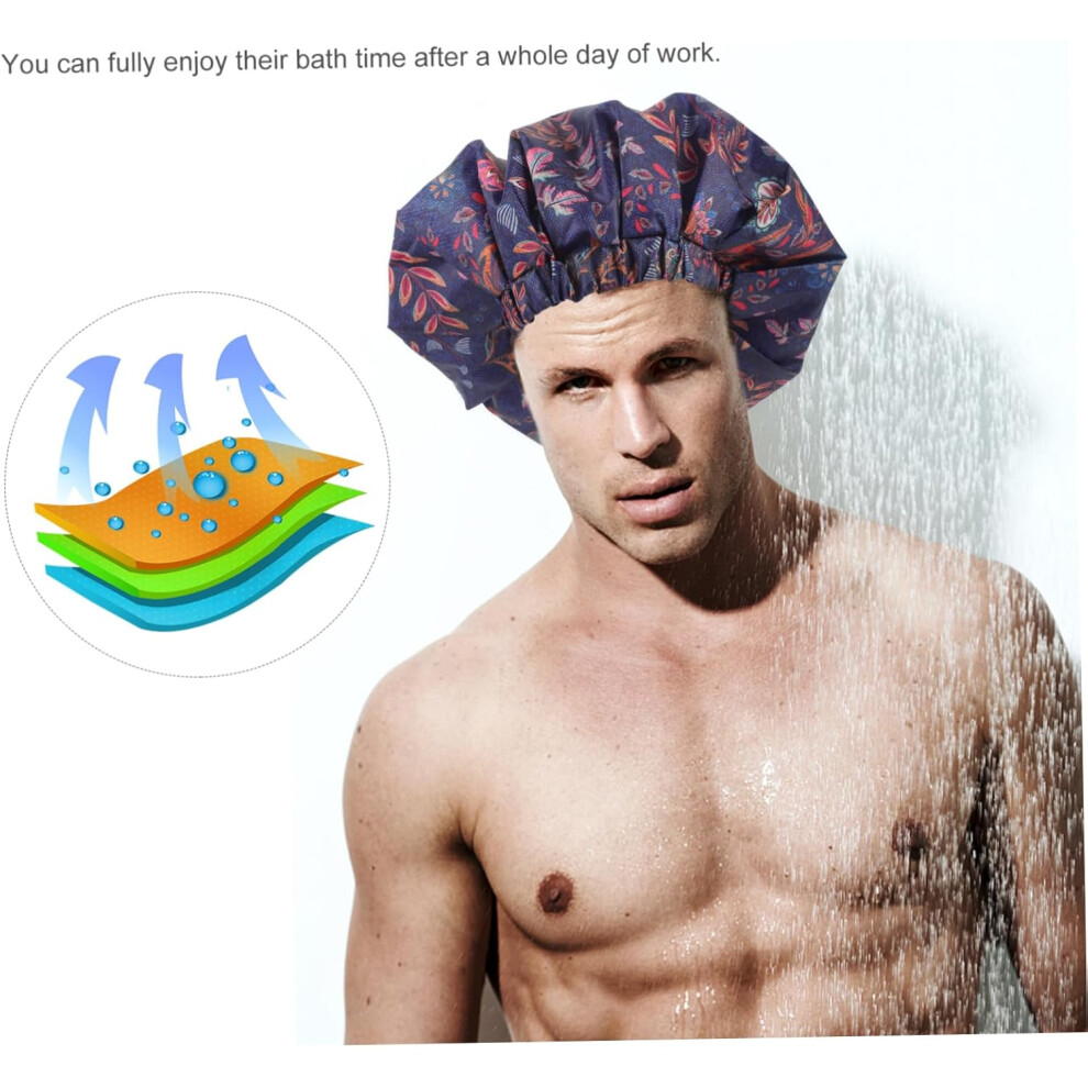 Hkhbjs Shower Cap For Men Double Bath Hat Oxford For Gym And Travel Keeps Hair Dry And Protected
