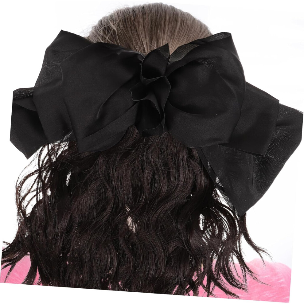 Hkhbjs Curly Hair Bun Ponytail Extension Bow Messy Bun Hair Clip For Women Bow Natural Wavy Synthetic Hairpiece
