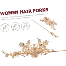 Gyllene hårnål hårspänne i kinesisk stil vintage bröllopssmycken för kvinnor flickor hårnål hårspänne