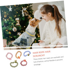 10 Stück Haargummis und elastische Haarspangen für Jungen und Mädchen, weiche, haarschonende Haargummis mit Blumenmuster