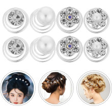 60 Stück spiralförmige Haarnadeln mit Strassblumen, Perlen und Feder für Hochzeiten, Brautfrisuren, Abschlussbälle und Partys – Damen-Styling