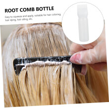6-delige set haarkleurkammen met applicatorflesje en maatverdeling voor thuis- en salongebruik. Wit kleurhulpmiddel voor haarstyling.