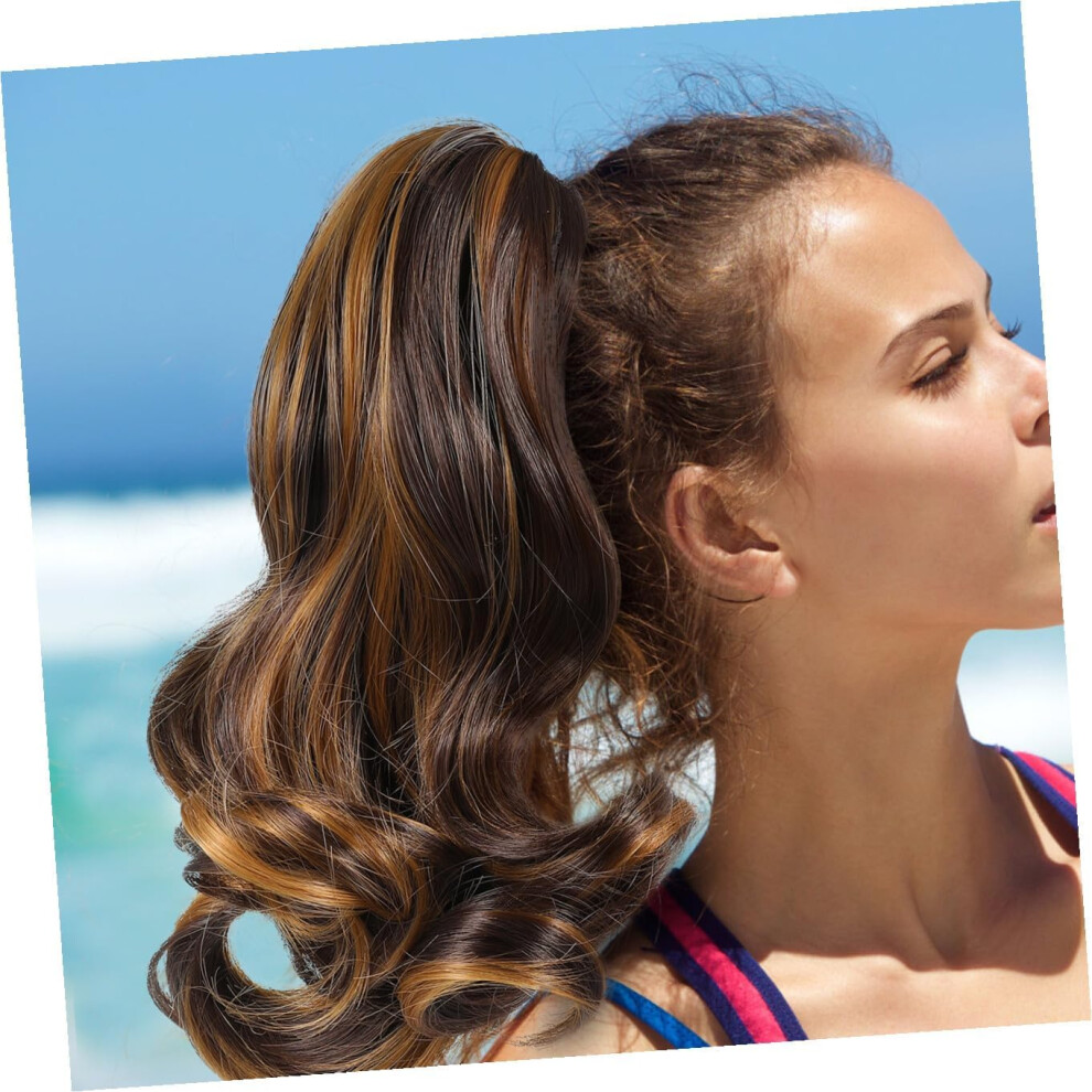 Hkhbjs Long Curly Ponytail Extension Clip In Hairpiece For Women Durable Synthetic Hair Claw Clip Effortless Application
