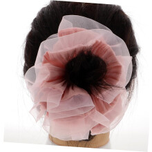 Organza Jumbo Hårband Stora Rufflade Chiffong Hästsvanshållare Mjuka Överdimensionerade Håraccessoarer För Kvinnor Bröllopsfest