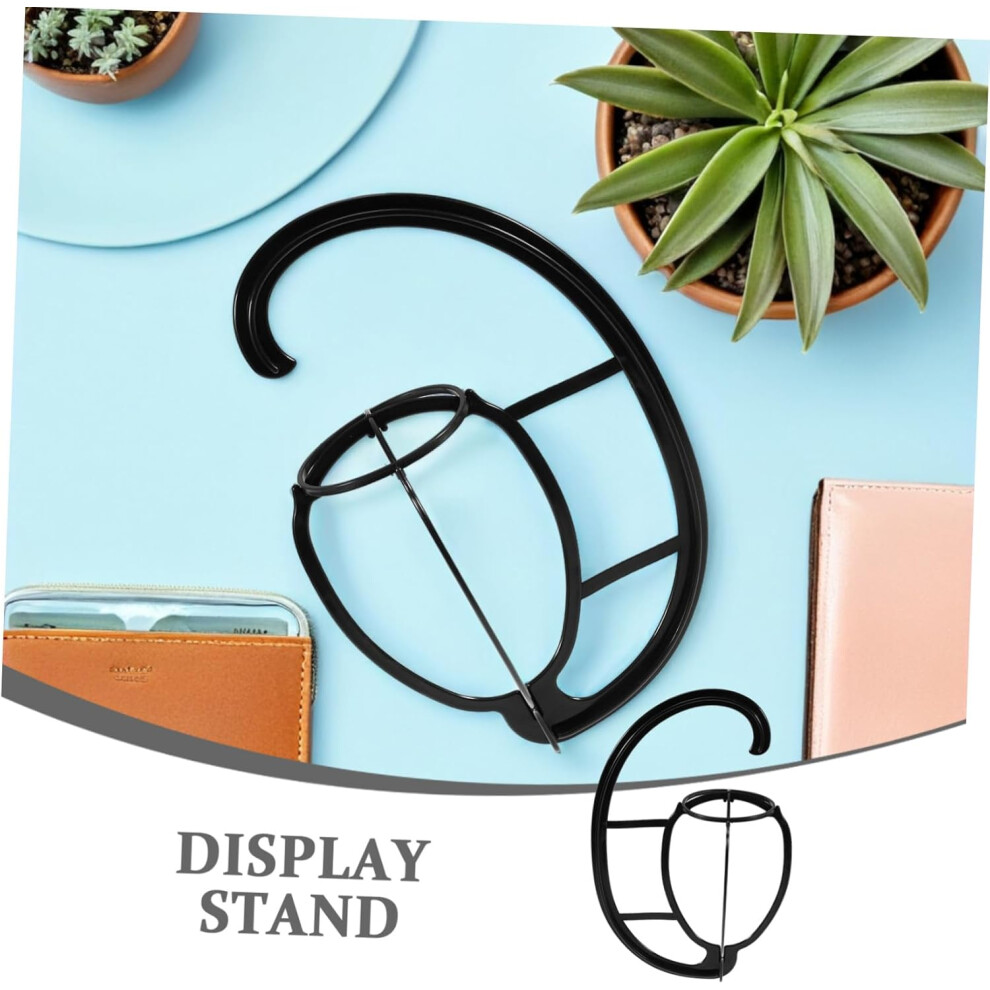 Hkhbjs 6Pcs Wig Stand Hanger Plastic Wig Storage Organizer Detachable Support Frame Black For Travel Salon Drying