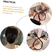 Haarknotmaker met strasssteentjes, zwarte zwaan, luie haardonutvormer voor vrouwen en meisjes voor het stylen van opgestoken haar.