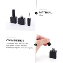 Frascos vacíos para esmalte de uñas, 12 unidades, envases redondos de vidrio negro de 10 ml.