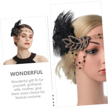 Vintage-Stirnband mit Federbesatz für Damen im Retro-Flapper-Stil, Fascinator-Kopfschmuck mit glänzendem Akzent