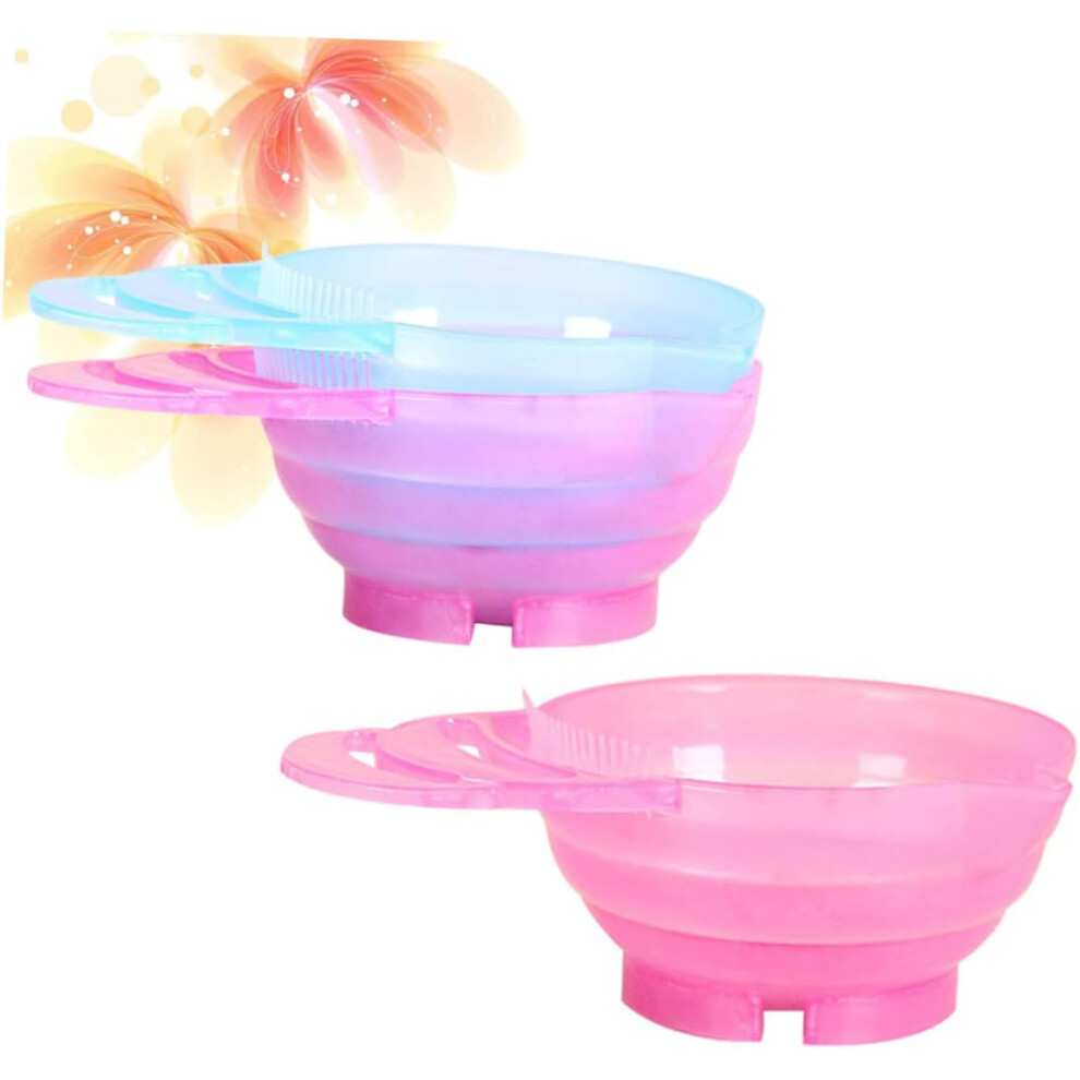 Hkhbjs 3Pcs Hair Dye Bowl Handle Plastic Hair Dye Tool For Home Salon Use Random Color