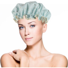 Bonnet de douche double couche en microfibre lavable en machine, grand bonnet de douche pour femmes, réutilisable