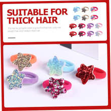 14 piezas de cintas para el cabello con lentejuelas en forma de estrella para mujeres, anillos para diademas rizadas, elásticos