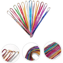 Accesorii de zână pentru păr, kit de beteală, culori, extensii de păr cu sclipici, inel croșetat, beteală pentru femei
