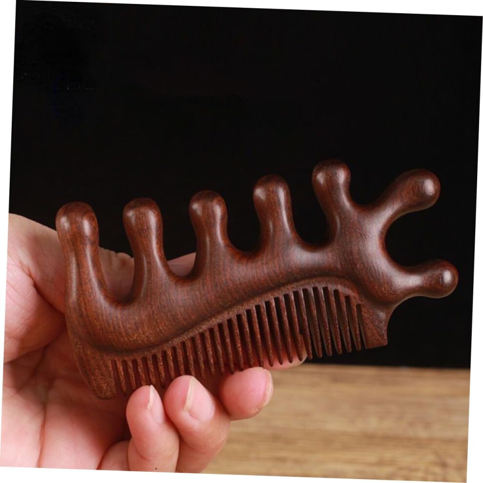 Hkhbjs Sandalwood Scalp Massage Comb Wide Tooth Wooden Detangling Comb
