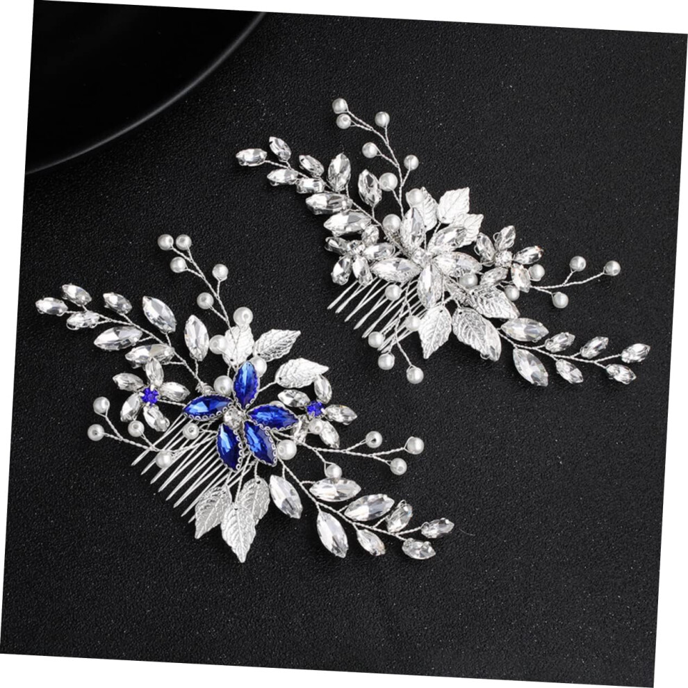Hkhbjs Bridal Hair Comb Elegant Flower Design And Rhinestones Handmade Hair Accessories