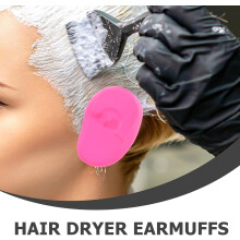 Silicone Hair Dyeing Ear Protectors 10 Pairs Black and Rose Red Soft Ear Covers for Salon Hair Coloring and Dyeing Protection