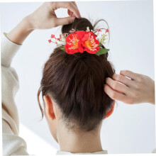 vermelho floral cabelo lado pentes leve metal pinça
