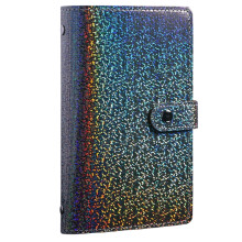 Carnet d'économie d'argent en cuir PU, portefeuille avec-noir