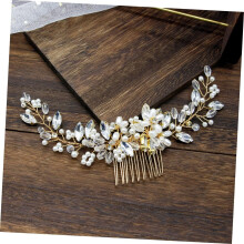Pérola pente de cabelo para casamento noiva strass acessórios de cabelo ouro pente elegante para noiva penteado