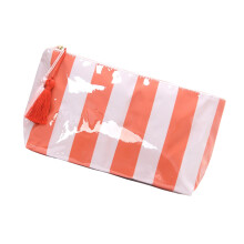 Trousse de maquillage en PVC imprimée chic, idéale-oranges roses