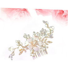 Peste de cabelo noiva mulheres casamento acessórios de cabelo strass pérola e flor design liga material forma oval