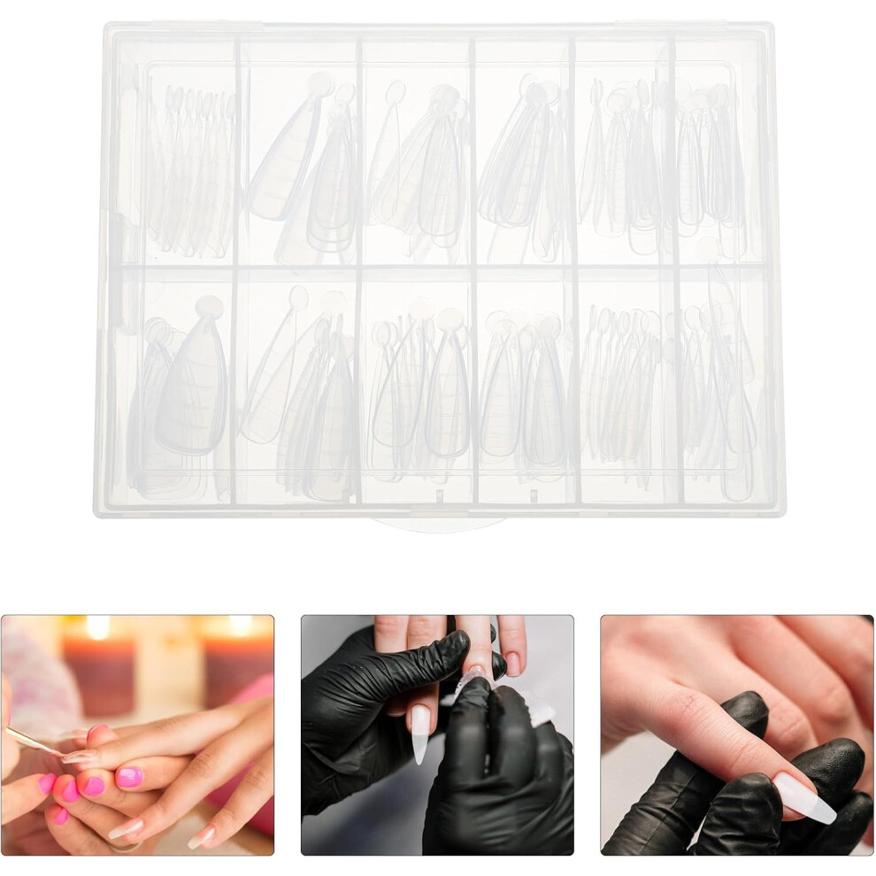 Hkhbjs 120Pcs Crystal Nail Tip Extensions With Scale Plastic Gel Nail Extension Mold For Manicure Supplies Suitable