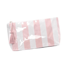 Organisateur cosmétique de voyage surdimensionné avec-rose blanc