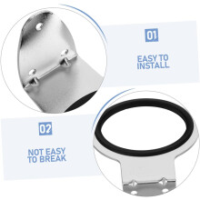 Lot de 2 supports muraux pour sèche-cheveux en acier inoxydable, optimisant l'espace dans la salle de bain.
