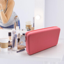 Portable Silicone Makeup Brush Bag Waterproof Travel Toiletry Pouch Small Square Rose Pink Cosmetic Organizer for Women