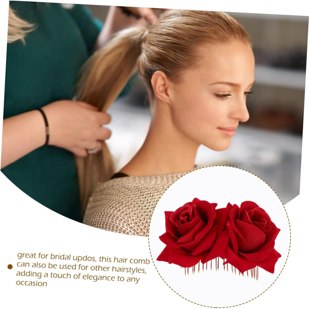 Hkhbjs Flower Hair Comb Bridal Wedding Headpiece Decorative Hair Comb For Women