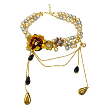 Gracieux strass Accent glands collier accessoire complète les-Or