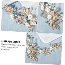 Elegante pérola pente cabelo falso flor folha de metal bridal pinch para casamento damas de noiva partido