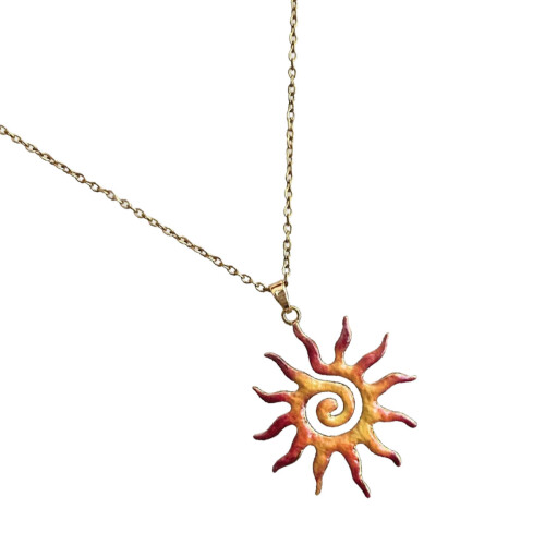 Collier pendentif tournesol élégant avec accessoire tendance