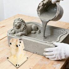 Löwenform aus Stein für Betonguss, Gartendekoration und Balkonkunst, Tierfigur aus Zement