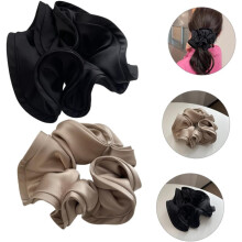 2 coleteros elegantes de seda y satén para el cabello, ideales para mujeres y niñas.
