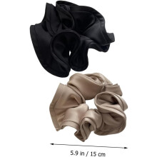 2pcs Elegant Silk Hair Scrunchies Satin Hair Ties Bands for Women Girls