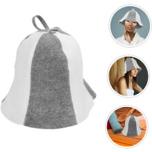 Lot de 2 bonnets de sauna en feutre épais pour la maison, protégeant les cheveux et favorisant la relaxation grâce à leur design élégant.