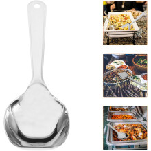 Stainless Steel Kitchen Ladle Square Head Hollow Serving Spoon