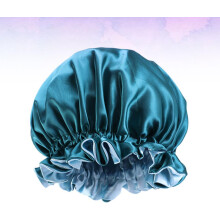 Dvojvrstvová saténová chemoterapia Bonnet Veľká okrúhla spacia čiapka pre ženy Peacock Blue Night Hair Beauty Cap