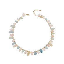 Collier superposé de perles contemporain, conception-Amazonite