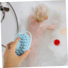 Babybadborstel van siliconen, dubbelzijdige badmassageborstel voor pasgeborenen