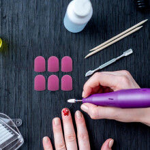 Polijstdoppen 10 stuks Paars 180# nagelfreesbits voor het polijsten van nagels en het verwijderen van nagriem voor manicure en pedicure thuis