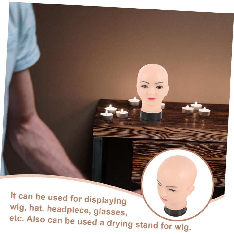 Hkhbjs Beige Pvc Wig Display Stand With Mannequin Head 54Cm Circumference