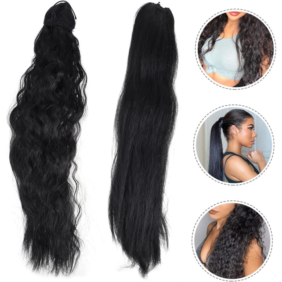 Hkhbjs 2Pcs Curly Ponytail Hairpiece Wig Hair Extension Tools, Long Curly Hair Piece For Women