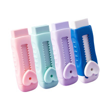 Gomme rétractable colorée à Action coulissante, 4 pièces, pour