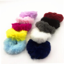 16 gomas para el pelo de imitación de conejo, suaves y elásticas, de colores surtidos, ideales para coletas.