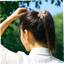 2pcs Punk Hair Band Fashionable Metal Hair Cuff Elastic Ponytail Cuff for Ponytail Holders for Daily Use
