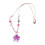 Collier pendentif fleur Adorable, perles en résine-Violet 1