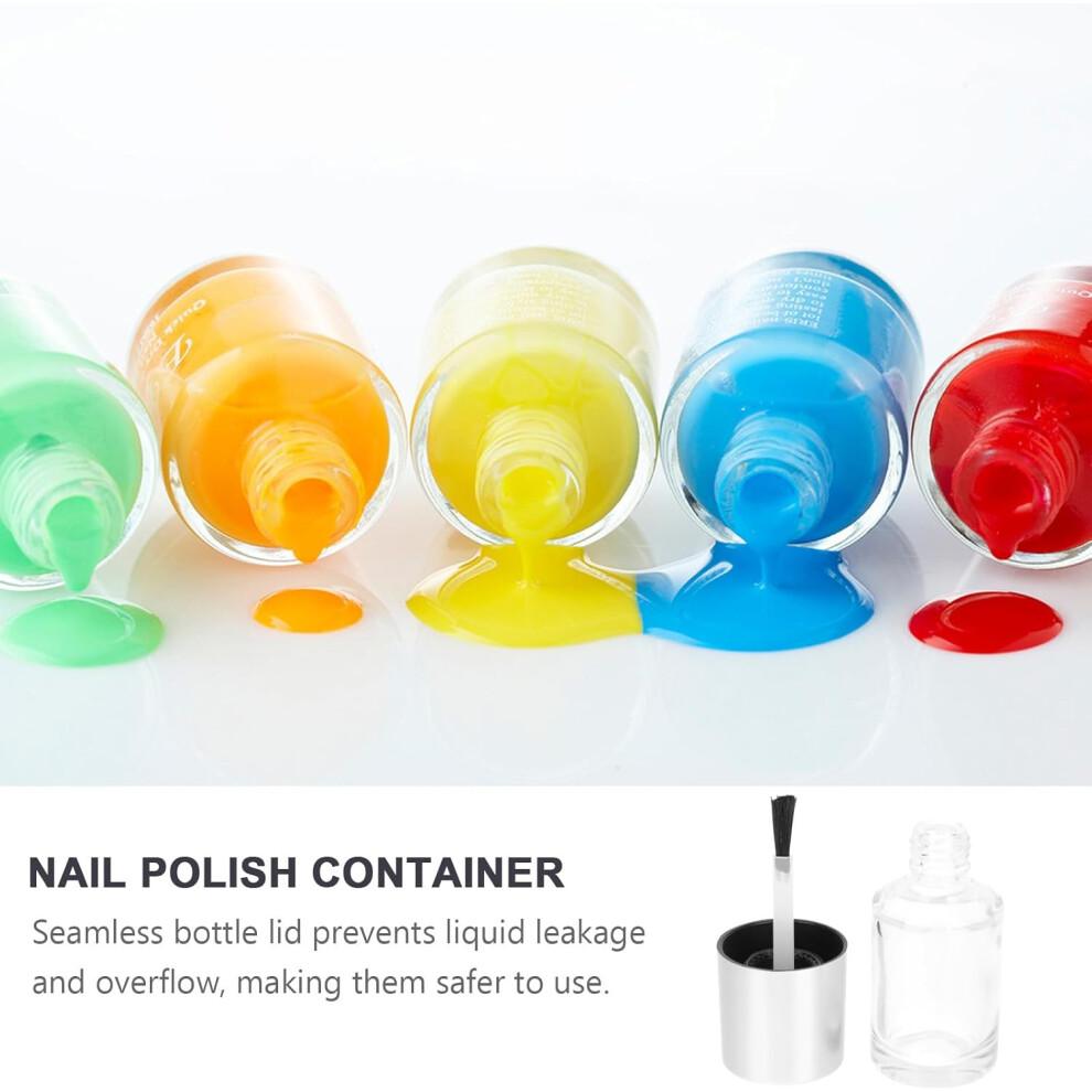 Hkhbjs Nail Polish Bottles Glass Containers 10Pcs 15Ml Leak-Proof Sub Bottles With Brush Caps For Diy Gel Nail Polish Storage
